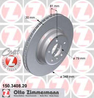 ZIMMERMANN 150340820 Тормозные диски ZIMMERMANN для BMW