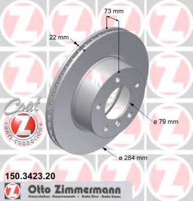 ZIMMERMANN 150342320 Тормозные диски ZIMMERMANN для BMW