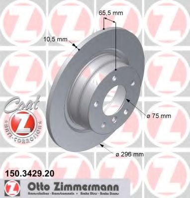ZIMMERMANN 150342920 Тормозные диски ZIMMERMANN для BMW
