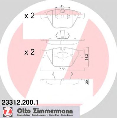 ZIMMERMANN 233122001 Тормозные колодки ZIMMERMANN для BMW