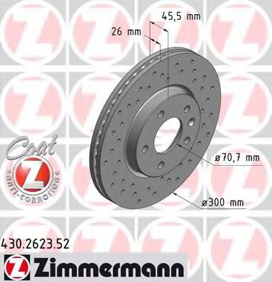 ZIMMERMANN 430262352 Тормозные диски для CHEVROLET VOLT