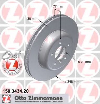 ZIMMERMANN 150343420 Тормозные диски для BMW 6