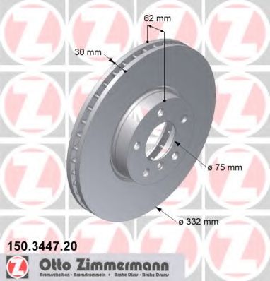 ZIMMERMANN 150344720 Тормозные диски ZIMMERMANN для BMW