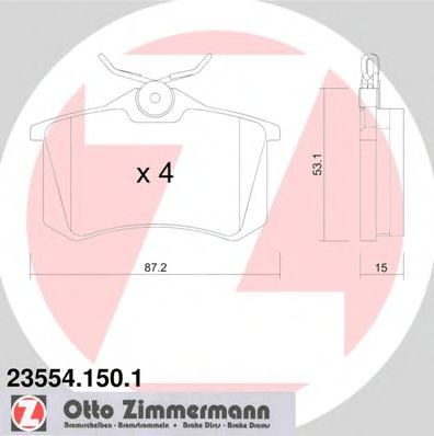ZIMMERMANN 235541501 Тормозные колодки ZIMMERMANN для SEAT