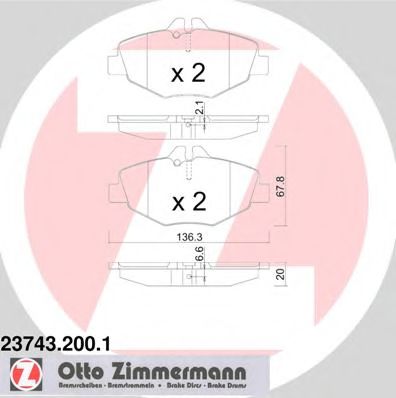 ZIMMERMANN 237432001 Тормозные колодки ZIMMERMANN для MERCEDES-BENZ