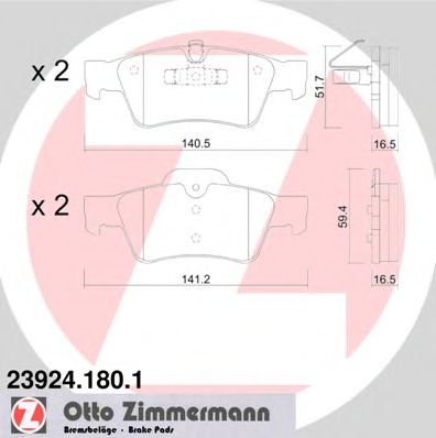 ZIMMERMANN 239241801 Тормозные колодки для MERCEDES-BENZ R-CLASS