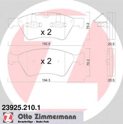 ZIMMERMANN 239252101 Тормозные колодки ZIMMERMANN для MERCEDES-BENZ R-CLASS