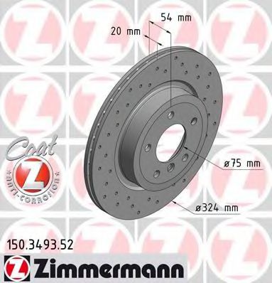 ZIMMERMANN 150349352 Тормозные диски ZIMMERMANN для BMW Z4