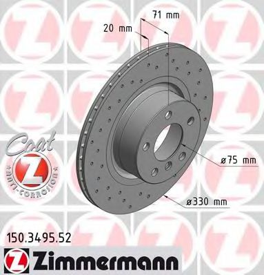 ZIMMERMANN 150349552 Тормозные диски для BMW X3 (F25)
