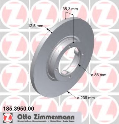 ZIMMERMANN 185395000 Тормозные диски ZIMMERMANN 