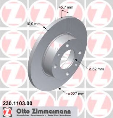 ZIMMERMANN 230110300 Тормозные диски ZIMMERMANN для SEAT