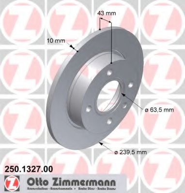 ZIMMERMANN 250132700 Тормозные диски ZIMMERMANN для FORD
