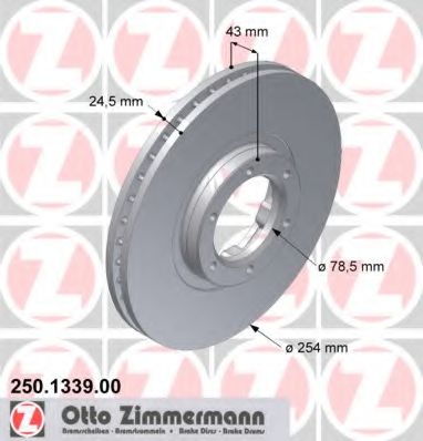 ZIMMERMANN 250133900 Тормозные диски ZIMMERMANN для FORD