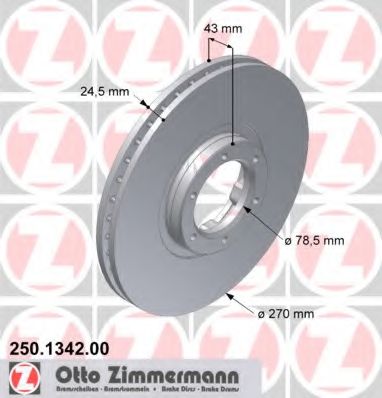 ZIMMERMANN 250134200 Тормозные диски ZIMMERMANN для FORD