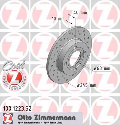 ZIMMERMANN 100122352 Тормозные диски ZIMMERMANN 