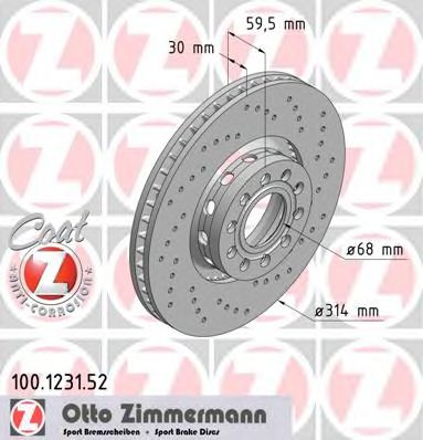 ZIMMERMANN 100123152 Тормозные диски ZIMMERMANN 
