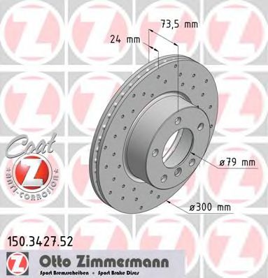 ZIMMERMANN 150342752 Тормозные диски ZIMMERMANN для BMW Z4