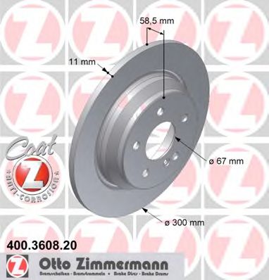 ZIMMERMANN 400360820 Тормозные диски для MERCEDES-BENZ CL-CLASS