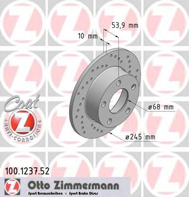 ZIMMERMANN 100123752 Тормозные диски ZIMMERMANN 