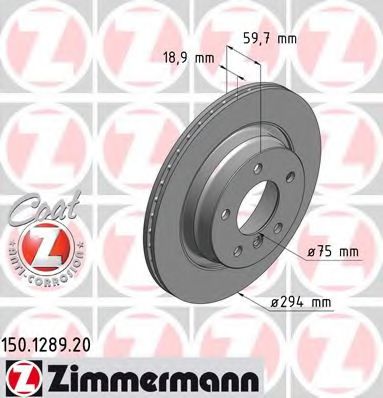 ZIMMERMANN 150128920 Тормозные диски ZIMMERMANN для BMW