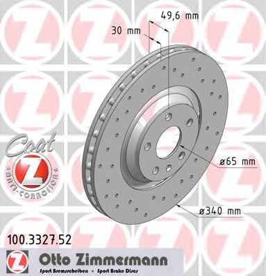 ZIMMERMANN 100332752 Тормозные диски ZIMMERMANN 