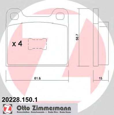 ZIMMERMANN 202281501 Тормозные колодки ZIMMERMANN 