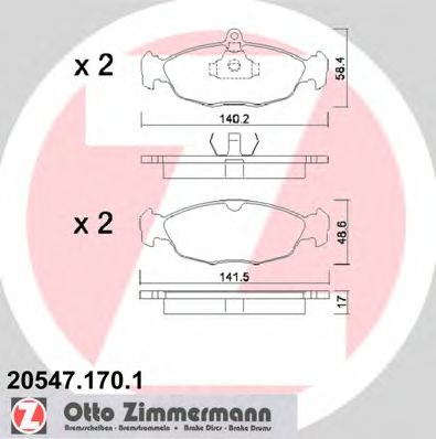ZIMMERMANN 205471701 Тормозные колодки ZIMMERMANN для OPEL
