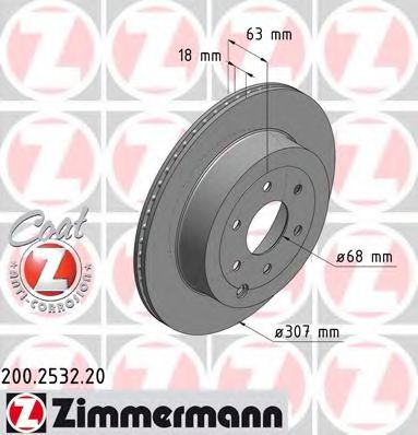 ZIMMERMANN 200253220 Тормозные диски для NISSAN NP300