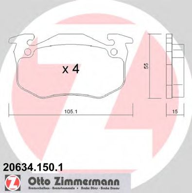ZIMMERMANN 206341501 Тормозные колодки ZIMMERMANN для RENAULT
