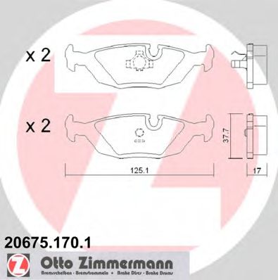 ZIMMERMANN 206751701 Тормозные колодки ZIMMERMANN для BMW