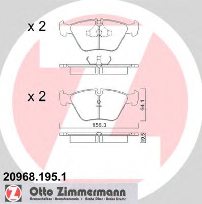 ZIMMERMANN 209681951 Тормозные колодки ZIMMERMANN для BMW