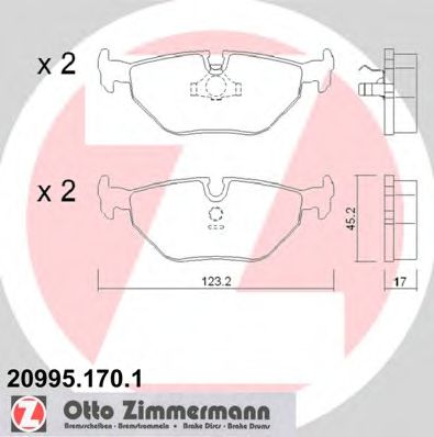 ZIMMERMANN 209951701 Тормозные колодки ZIMMERMANN для BMW