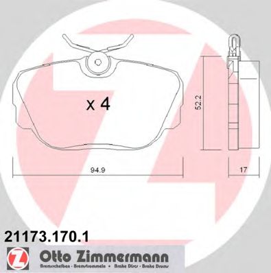 ZIMMERMANN 211731701 Тормозные колодки ZIMMERMANN для BMW