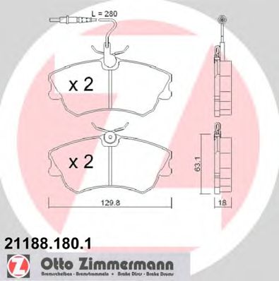 ZIMMERMANN 211881801 Тормозные колодки ZIMMERMANN для RENAULT ESPACE