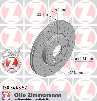 ZIMMERMANN 150344552 Тормозные диски ZIMMERMANN для MINI