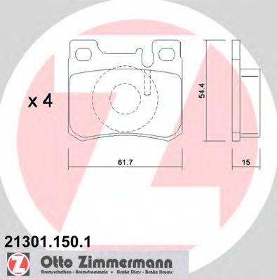 ZIMMERMANN 213011501 Тормозные колодки ZIMMERMANN для MERCEDES-BENZ