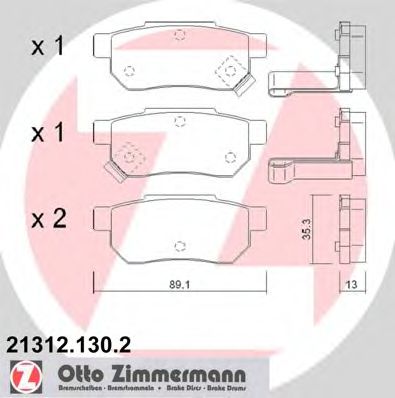 ZIMMERMANN 213121302 Тормозные колодки ZIMMERMANN для ROVER