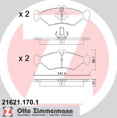 ZIMMERMANN 216211701 Тормозные колодки ZIMMERMANN для MERCEDES-BENZ