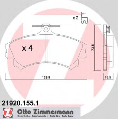ZIMMERMANN 219201551 Тормозные колодки ZIMMERMANN для MITSUBISHI