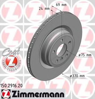 ZIMMERMANN 150291620 Тормозные диски для BMW 6