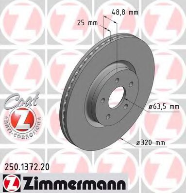 ZIMMERMANN 250137220 Тормозные диски ZIMMERMANN для FORD