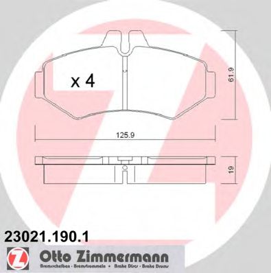 ZIMMERMANN 230211901 Тормозные колодки ZIMMERMANN для MERCEDES-BENZ