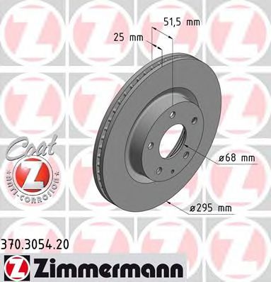 ZIMMERMANN 370305420 Тормозные диски для MAZDA CX-3