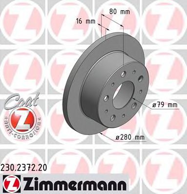 ZIMMERMANN 230237220 Тормозные диски ZIMMERMANN для PEUGEOT