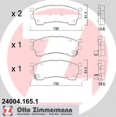 ZIMMERMANN 240041651 Тормозные колодки ZIMMERMANN для FORD USA