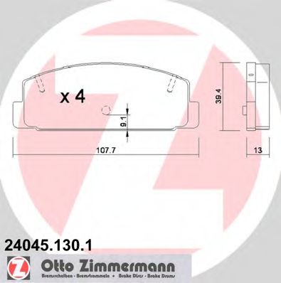 ZIMMERMANN 240451301 Тормозные колодки для MAZDA 6 combi-coupe (GH)
