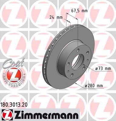 ZIMMERMANN 180301320 Тормозные диски ZIMMERMANN для FIAT