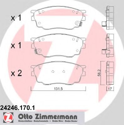 ZIMMERMANN 242461701 Тормозные колодки ZIMMERMANN для MAZDA