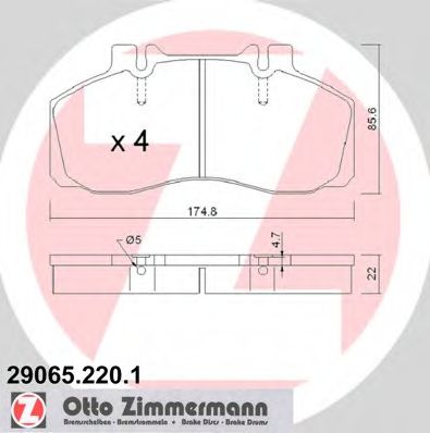 ZIMMERMANN 290652201 Тормозные колодки ZIMMERMANN для RENAULT TRUCKS