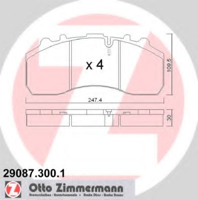 ZIMMERMANN 290873001 Тормозные колодки ZIMMERMANN для NEOPLAN MEGALINER